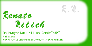 renato milich business card